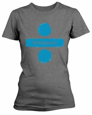 Official Ed Sheeran Divide Logo Ladies Grey T Shirt Ed Sheeran Ladies Tee  • $32.79