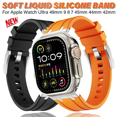Luxury AP Mod Silicone Band Strap For Apple Watch Ultra 9 8 7 6 5 49/45/44/40mm • $12.99
