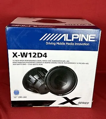 Alpine X-w12d4 12  2700w Woofer Dual 4-ohm Reinforced Subwoofer Bass Speaker New • $595