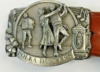 Vtg Belt 1985 Polka Dancers Commemorative With Belt Buckle Arroyo Grande • $24.95