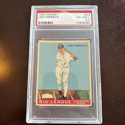 1933 Goudey # 43 Lew Fonseca PSA 4.5 VG-EX Chicago White Sox ￼ • $9.50