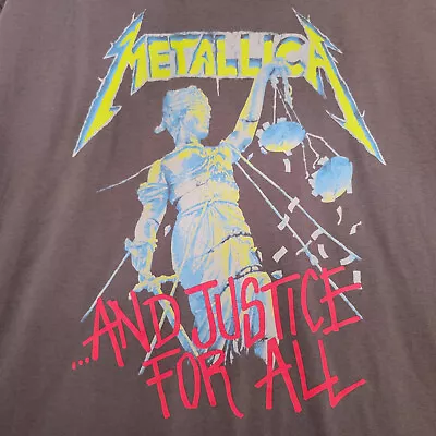 METALLICA AND JUSTICE For ALL MENS T SHIRT Large L GRAY ALBUM RETRO METAL NWT • $14.23