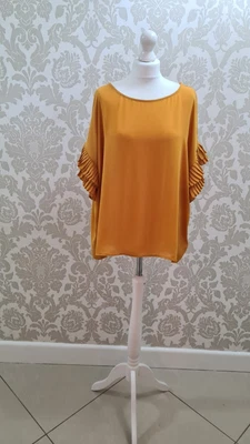 £2.90 • Buy New Covered Ladies Mustard Blouse Top With Frill Sleeves Size 18-20