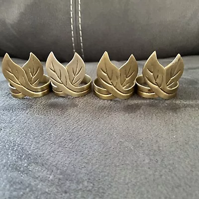 4 - Brass Napkin Rings Leafs • $9.99