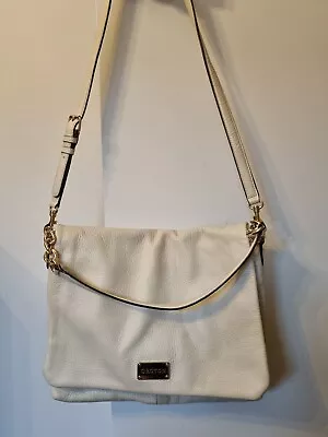 Oroton Large Leather Cream Cross Body Satchel Handbag • $69