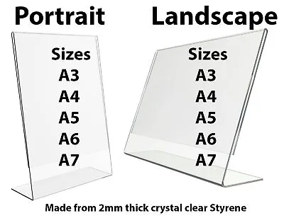 £5.49 • Buy Acrylic Counter Poster Holder Perspex Leaflet Display Stand A3 A4 A5 A6 & A7