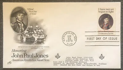 £4.99 • Buy FDC Special Stamp Cover Masons Masonic USA 1979 Honoring John Paul Jones