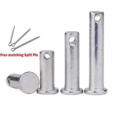 Clevis Pin With Split Cotter Pins 8mm 10mm Metric 304(A2) Stainless Steel • $3.29