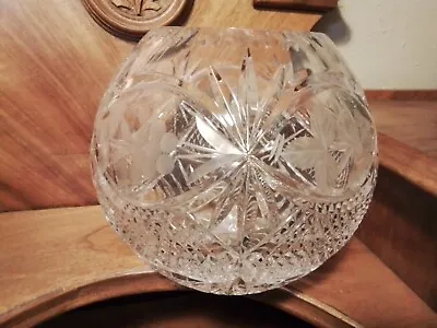 Gorham Crystal Rose Bowl  6  Full Lead Crystal Clear Czech Republic • $20