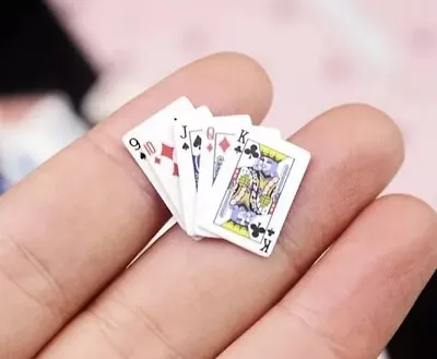 Miniature Playing Poker Mini Deck Of Cards 1:12 Dollhouse Decoration Fast Ship! • $3.99