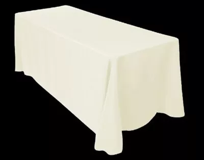 10 PCS 90  X 132” Rectangular Tablecloth Polyester Ivory • $99.99