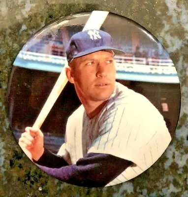 New York Yankees Mickey Mantle 1960's Mlb Baseball Vintage Pinback/button Mint • $54.99