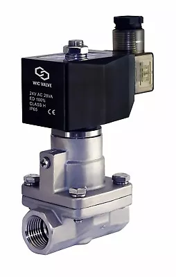 1/2  Inch High Pressure Stainless Steel Steam Solenoid Process Valve 24V AC PTFE • $139.99