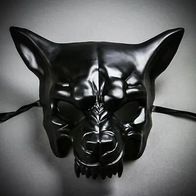 $29.95 • Buy Black Scary Full Face Devil Masquerade Animal Wolf Mask Costume Party Cosplay