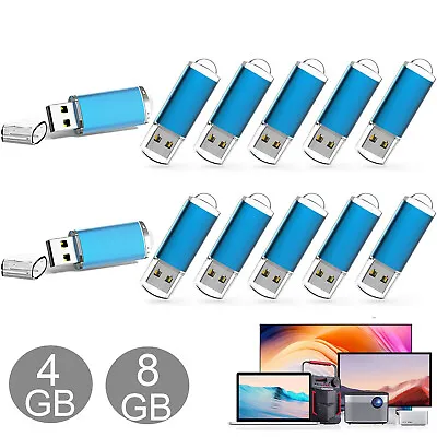 $318.99 • Buy 4GB 8GB Lot Flash Drive Blue Pen Thumb Drives Memory Stick USB 2.0 Data Storage