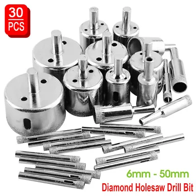 30 Pcs Diamond Hole Saw Drill Bit Cutter Tool Set For Tile Glass Marble Ceramic • £9.99