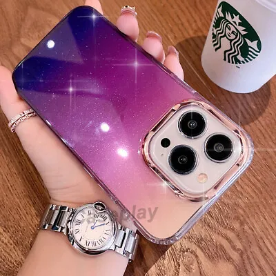 $3.99 • Buy For IPhone 14 Pro Max 13 12 11 Pro Plus Glitter Purple Shockproof Case Cover