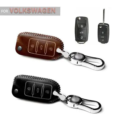 For VW POLO BEETLE PASSAT TIGUAN MK5 GTI Vintage Leather Car Key Fob Case Cover • $16.49