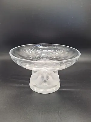 Lalique Clear Crystal Nogent Bowl With 4 Frosted Birds • £360