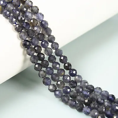 Natural Iolite Faceted Round Beads 2mm 3mm 4mm 6mm 15.5  Strand • $8.54