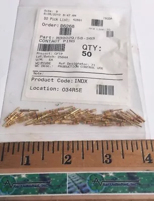 50 NEW M39039/58-363 Mil-Spec 3 Stripe Connector Pins Male Crimp Gold • $39.95