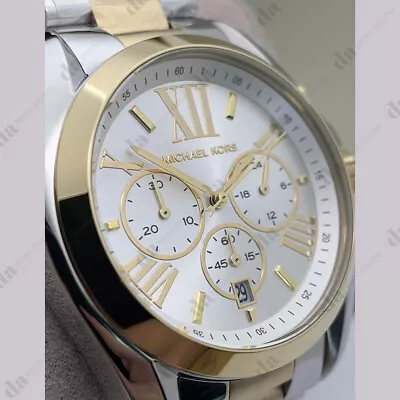 New Michael Kors MK5627 Bradshaw Chronograph Silver Gold-tone Ladies Watch • $112