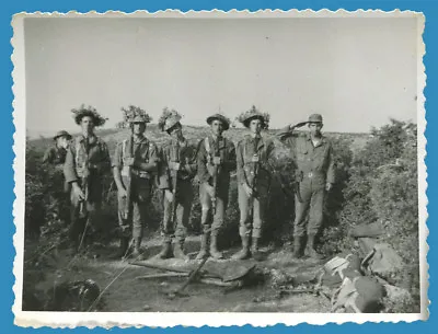 #34105 XANTHI Greece 1950s. Seven Soldiers. Photo. KOMNINOS SAKALOGLOU • $7