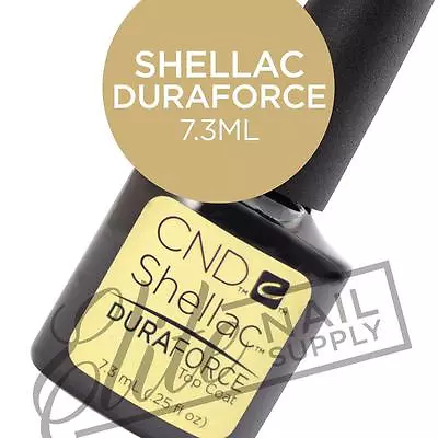 CND SHELLAC DURAFORCE Top Coat 7.3ml + FREE Remover Wraps10ct Valued At $6.95 • $23.95