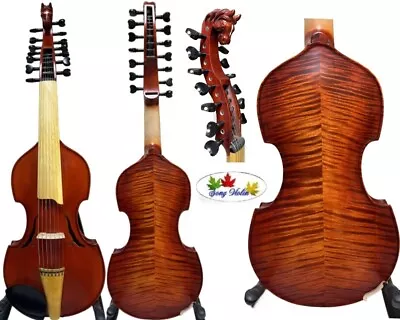 Baroque Style Master 7×7 Strings 16  Viola D'Amore Carved Horse Scroll#15812 • $1199