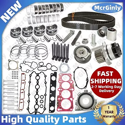 Complete 2.0T Engine Rebuild Kit W/ Timing Piston Ring Set For Audi A3/ VW Jetta • $437.10