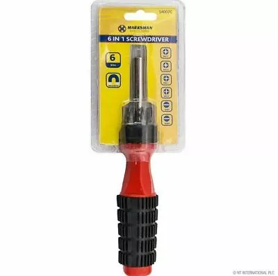 6 In 1 Screwdriver With Magnetic Bits Slotted Phillips Multi Screwdriver Bit Set • £6.99