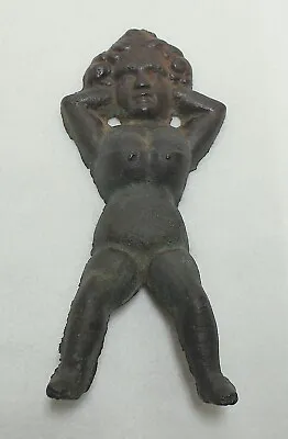 Antique Vintage Naughty Nellie Naked Lady Cast Iron Bootjack Door Stop NICE • $29.95