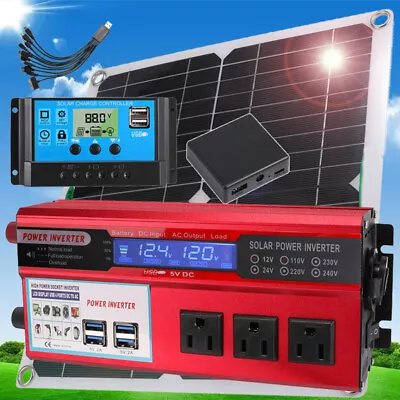 $62.71 • Buy 6000W Complete Solar Power Generator Battery Pack Portable Home 110V Grid System