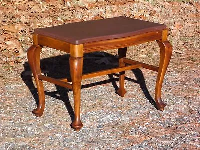 Vintage Mahogany Queen Anne Tea Table Side Table Stool • $175.50