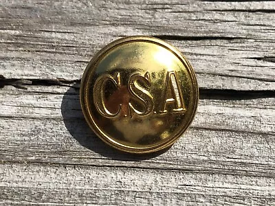 Reproduction CSA Confederate Reenactor Shiny Brass Uniform Button Waterbury M8 • $12.41