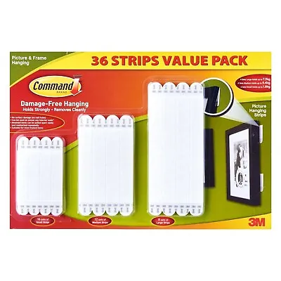3M Command 36 X Picture & Frame Damage Free Hanging Strips Small M L Value Pack • $58.25