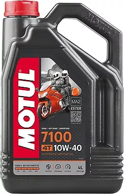 Motul 7100 4T 10W-40 Synthetic Oil 4 Liters (104092) • $59.99