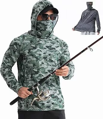 6-in-1 Professional UPF50+ Fishing Clothing Elasticity Quick Dry Hoodie For Men • $26.54