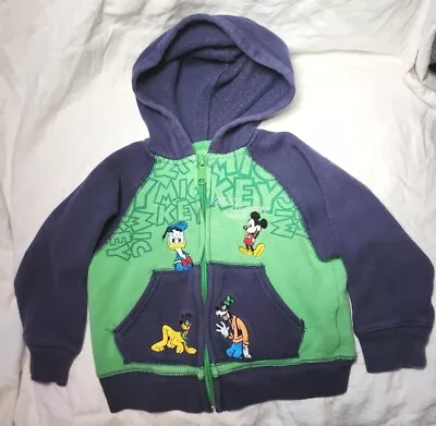 Vintage 3T Boys Walt Disney World Zip Up Hoodie Sweatshirt Mickey Goofy Pluto  • $19.99