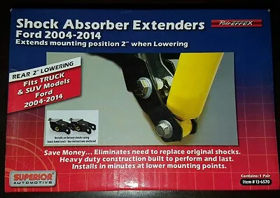 2004-2017 Ford F150 Drop Rear Shock Extenders Extensions Bracket Lowering Kit • $25