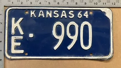 1964 Kansas License Plate KE 990 YOM DMV Tough KEARNY County 15255 • $23.58