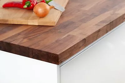 American Walnut Wooden Worktops Dark Timber Countertops Solid Surface Kitchen • £64.94