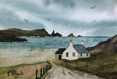 ORIGINAL WATERCOLOR - On The Shetland Islands Scotland • £7.23