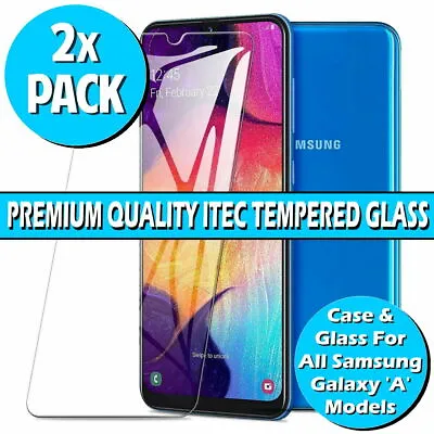 Gorilla Glass Screen Protector For Samsung Galaxy A10 A20/E A40 A50 A70 Gel Case • £2.99