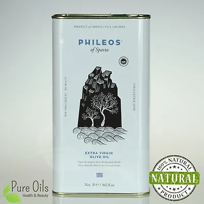 Olive Oil - Extra Virgin Phileos Of Sparta Greece 3 L Can • £48.13