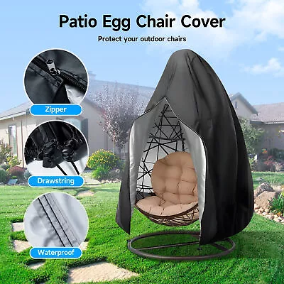 Egg Chair Cover Waterproof Heavy Duty Hanging Egg Chair Cover Garden Outdoor UK • £11.99