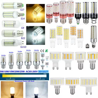 LED Corn Bulb Light E27 B22 E14 E39 B22 G9 GU10 SMD5730/2835/5736 Lighting 3-54W • £22.89