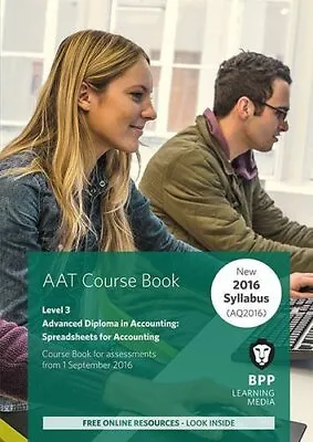 AAT Spreadsheets For Accounting: Coursebook By BPP Learning Media Book The Cheap • £3.49