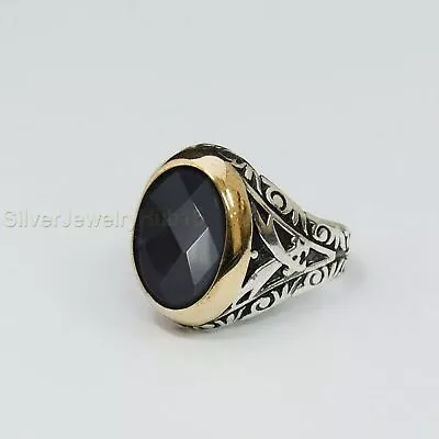 Black Onyx Mens Ring 925 Silver Handmade Sword Design Wedding Gift Rings P740 • $92.26