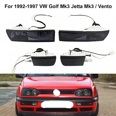 For VW Jetta Golf MK3 1992-1997 Front Fog Light + Smoke Lens Turn Signal Lamp • $46.90